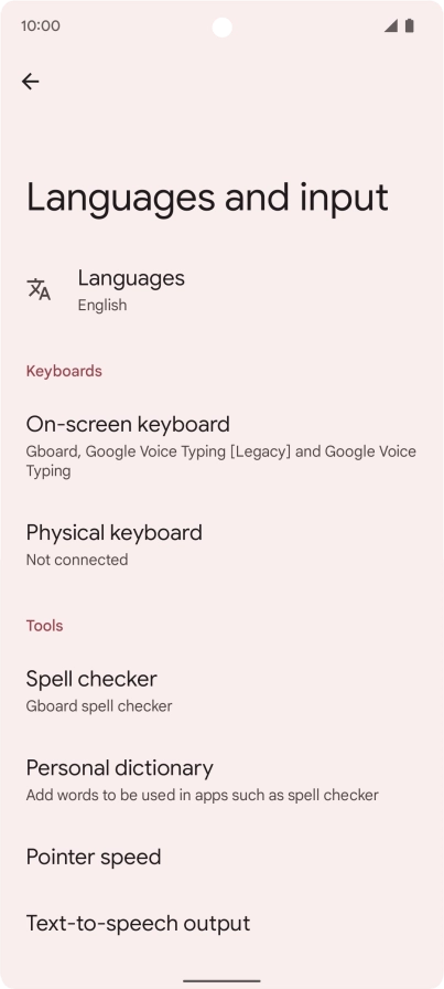 Press Languages.