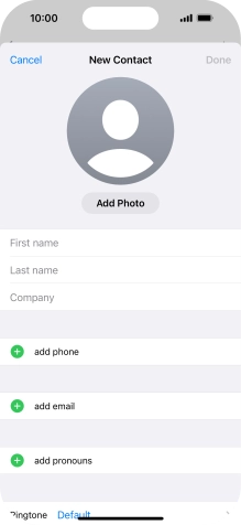 Press First name and key in the first name.