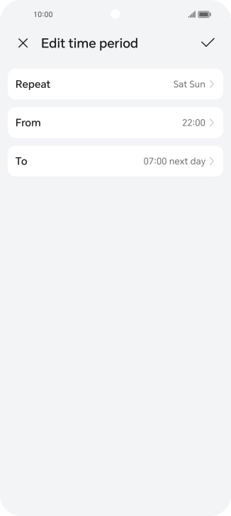 Follow the instructions on the screen to select settings for automatic activation of Do Not Disturb.