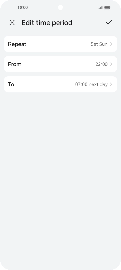 Follow the instructions on the screen to select settings for automatic activation of Do Not Disturb.