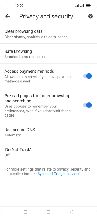 Press Clear browsing data.