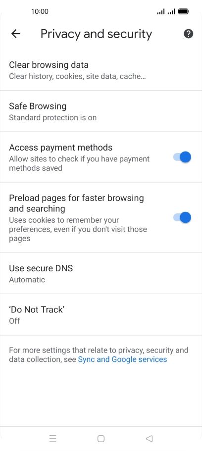 Press Clear browsing data.