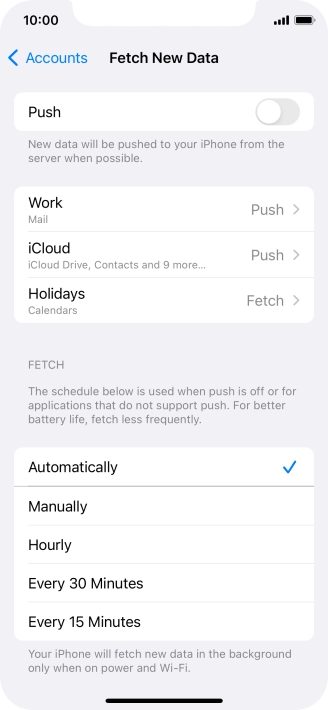 If you turn off the function, press the required setting.