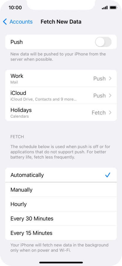 If you turn off the function, press the required setting.