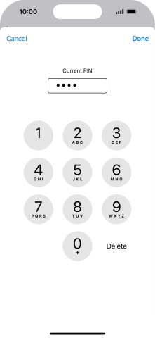 Key in your current PIN and press Done.