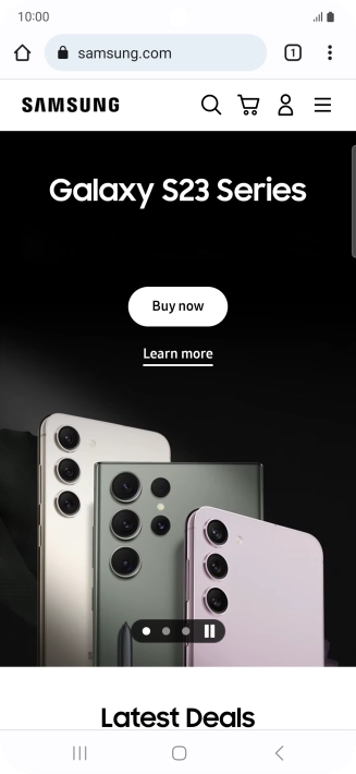 Press the menu icon.