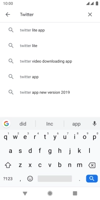 Key in Twitter and press the search icon.