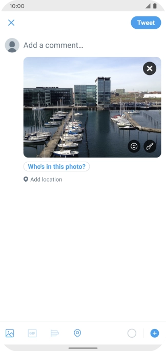 Press the text input field and key in the required text.