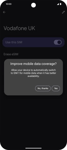 Press the required setting.