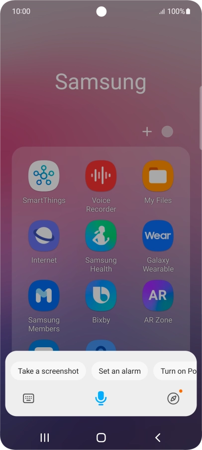 Say, in your own words, what you would like your phone to do, e.g.: CAMERA, CALL [contact], SEARCH THE WEB FOR [information].