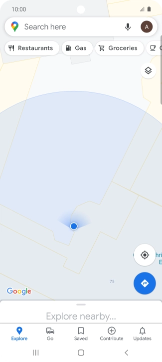 Press the search field and key in the required destination.