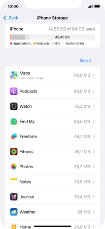 Press the required app.