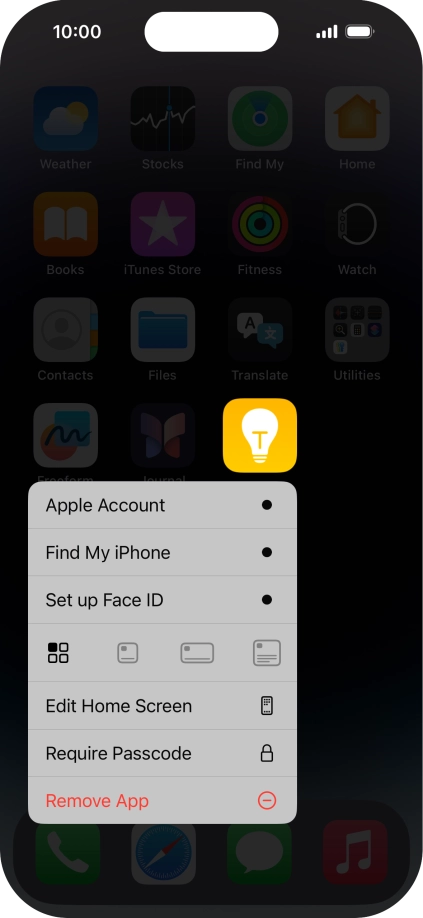 Press Remove App.