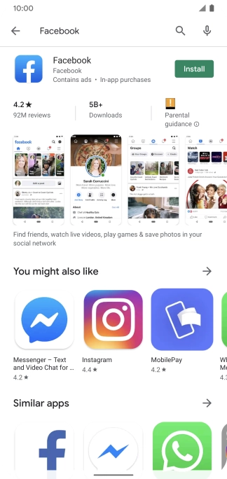 Press Facebook.