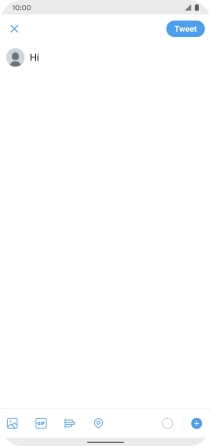 Write the required text and press Tweet.