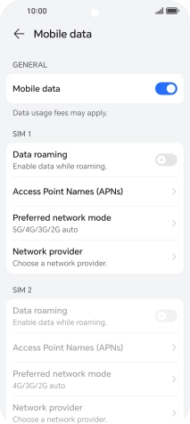 Press Preferred network mode.