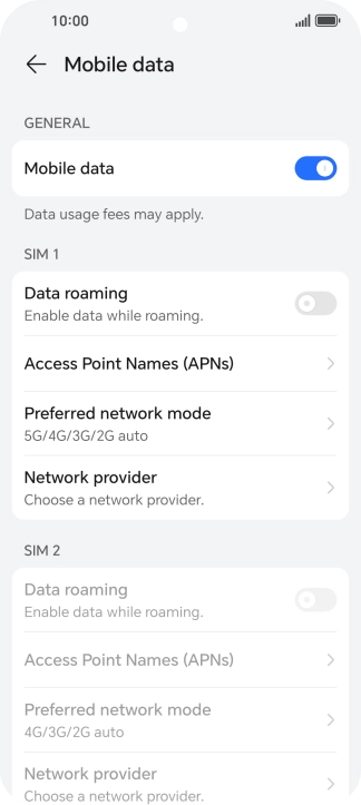 Press Preferred network mode.