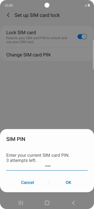 Key in your current PIN and press OK.