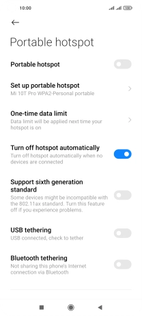 Press Set up portable hotspot.