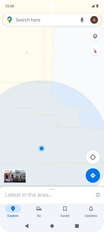 Press the search field and key in the required destination.