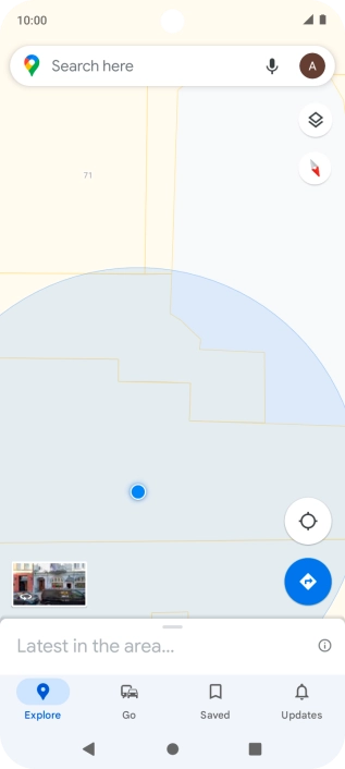 Press the search field and key in the required destination.