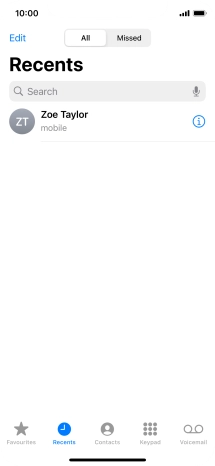 Press the information icon next to the required phone number.
