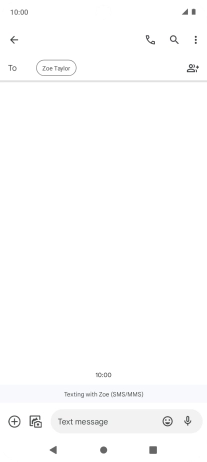 Press the text input field and write the text for your text message.