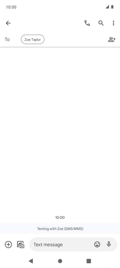 Press the text input field and write the text for your text message.