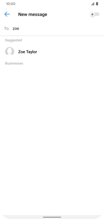 Key in the first letters of the recipient's name and press the required contact.
