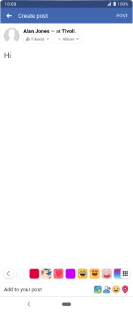 Write the required text and press POST.