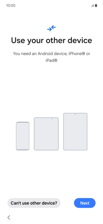 Press Can't use other device?.
