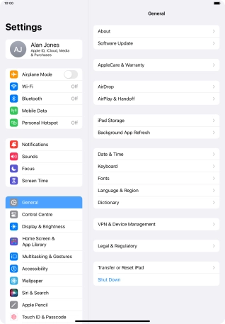 Press Mobile Data.