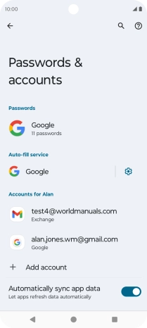 Press the required account.