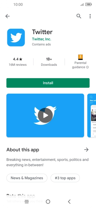 Press Install and follow the instructions on the screen to install the app.