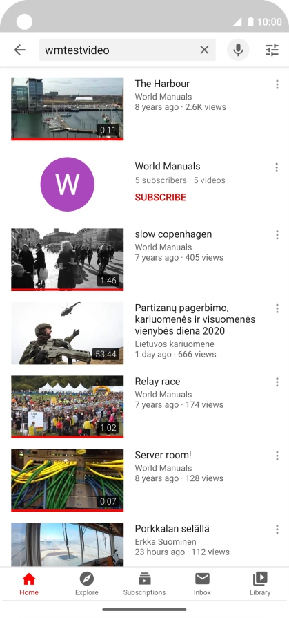 Press the required video clip.