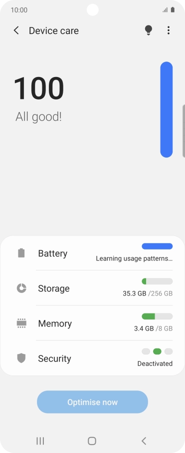 Press Battery.