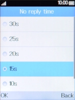 If you choose to divert missed calls, you need to select a delay for the divert. Select the required delay.