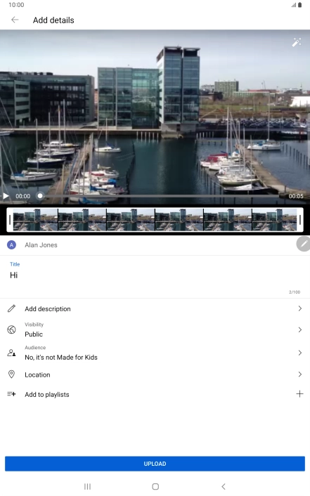 Key in the required text and press UPLOAD.