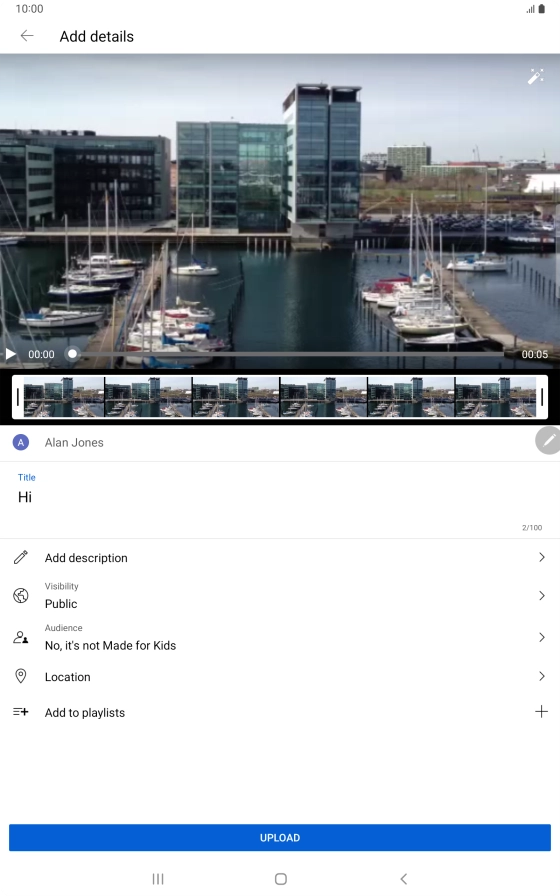 Key in the required text and press UPLOAD.