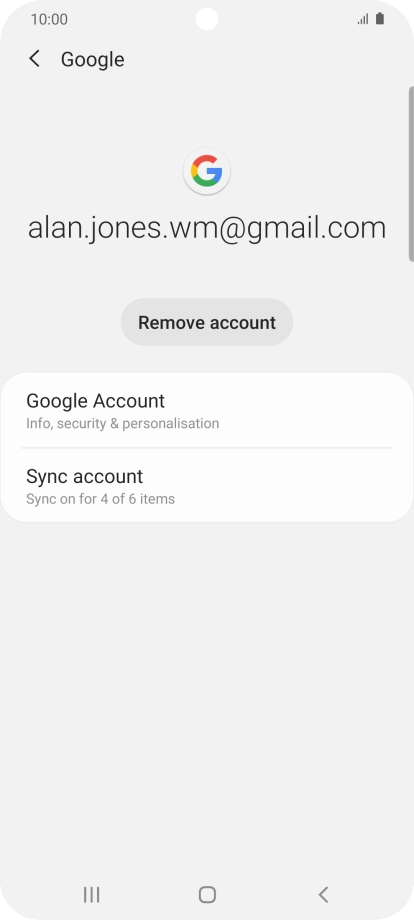 Press Sync account.
