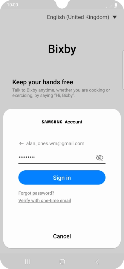 Press Sign in.