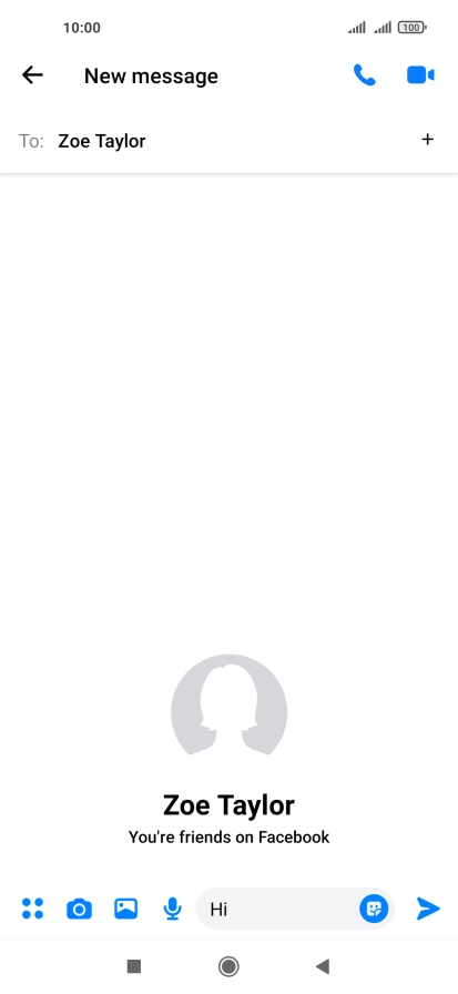 Write the required message and press the send icon.
