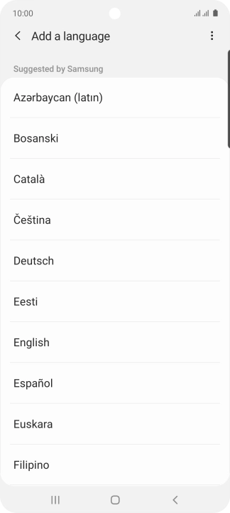Press the required language.