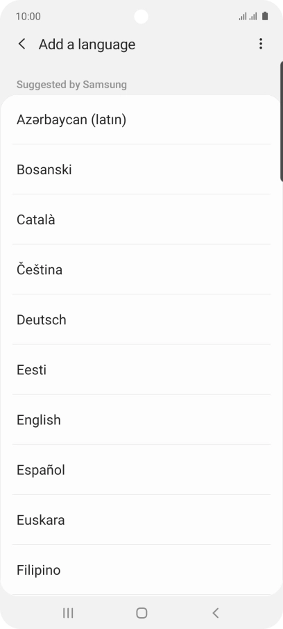 Press the required language.