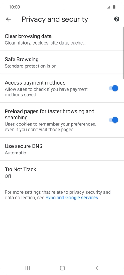 Press Clear browsing data.