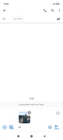 Press the send icon when you've finished your picture message.