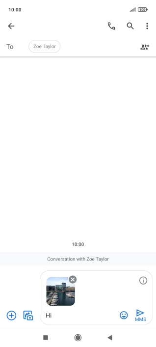 Press the send icon when you've finished your picture message.