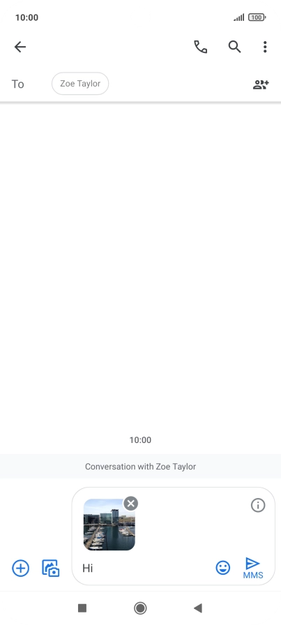 Press the send icon when you've finished your picture message.
