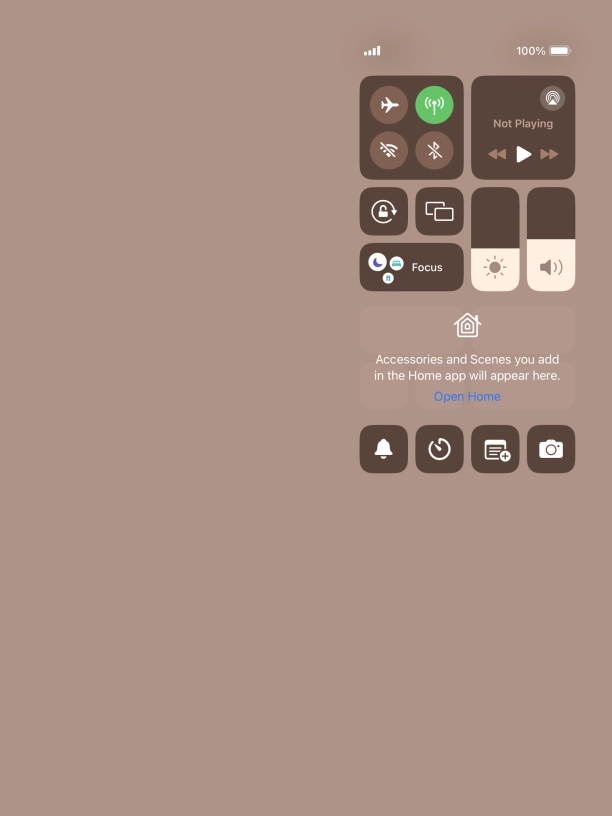 Press the flight mode icon to turn the function on or off.
