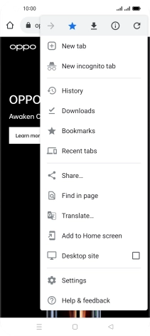 Press Settings.